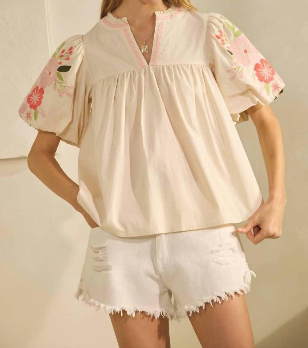 NEW ODDI solid poplin top in cream